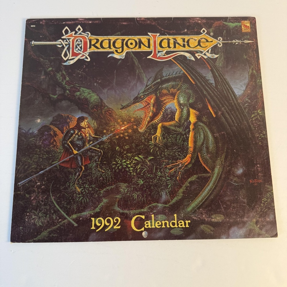 Vintage Dragonlance 1992 Wall Calendar‎ TSR Fantasy Dragon Art D&D AD&D RPG
